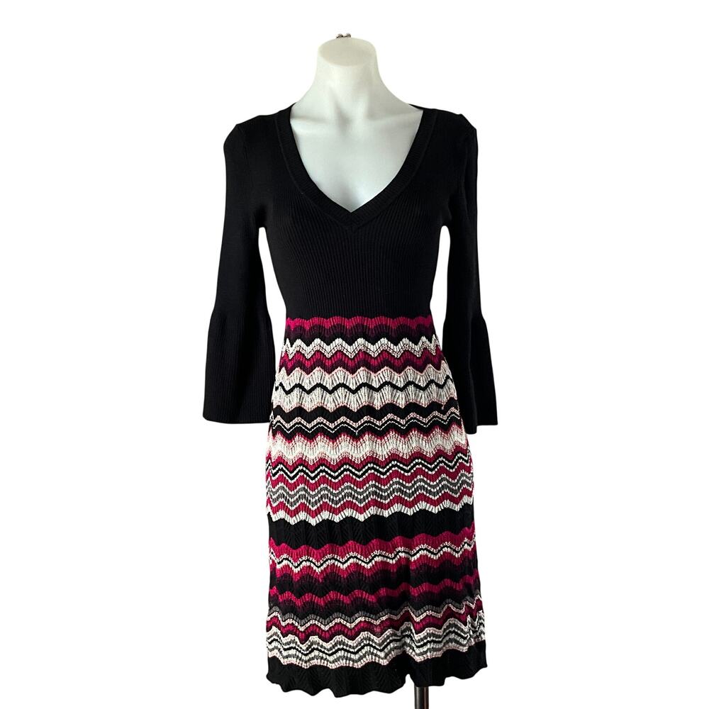 Nine West Multicolor Ribbed Dress: 90s, Y2K, Modern